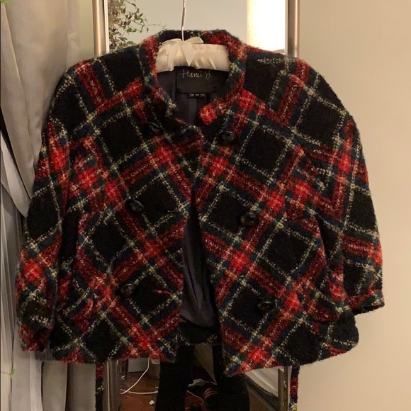 Hanii Y Tartan Cropped 3/4 Coat - Picture 4 of 8